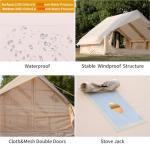 Beige Inflatable Camping Tent for 6-8 People