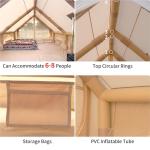 Beige Inflatable Camping Tent for 6-8 People