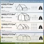Beige Inflatable Camping Tent for 6-8 People