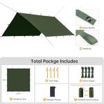 FREE SOLDIER Waterproof Camping Tarp 10x10.5ft