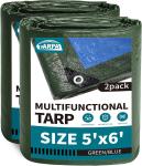 2 Pack Waterproof 3x3 Feet Small Tarps
