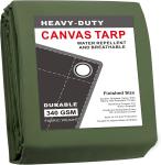 CARTMAN 10x12 Feet Heavy Duty Canvas Tarp