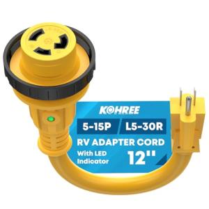 Kohree 30A to 15A RV Power Adapter Cord