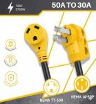 50 Amp to 30 Amp RV Adapter with LED Indicator