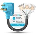 30 Amp RV Generator Adapter Cord with LED Indicator