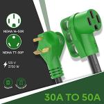 30 Amp to 50 Amp RV Adapter Cord, 12 Inch