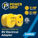 Camco Heavy Duty RV PowerGrip Adapter, 30 Amp