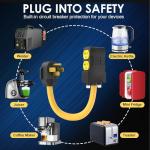 50 Amp to 20 Amp RV Adapter with Breaker