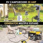 50 Amp to 20 Amp RV Adapter with Breaker