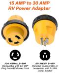 15A to 30A RV Twist Adapter Power Cord