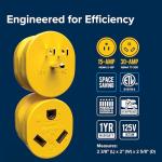 Camco Heavy Duty RV PowerGrip Adapter, 30 Amp