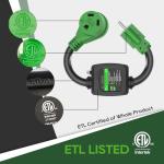 30 Amp RV Surge Protector Adapter Cord, 2 Feet