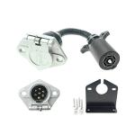 7 RV Blade to Pole Round Trailer Plug Adapter