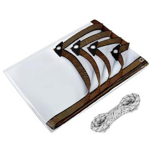 Thick Waterproof Clear Tarp with Grommets - 6.6 x 13 ft