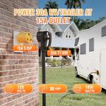 30 Amp RV to 15 Amp Household Adapter Plug