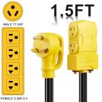 30 Amp to 20 Amp RV Adapter with Circuit Breaker