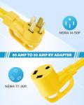 KOHREE Heavy Duty 50A to 30A RV Adapter