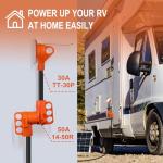 30 Amp to 50 Amp RV Adapter Cord – 12 Inch