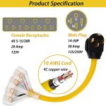 50 Amp to 110V RV Adapter Cord, 1.5 FT