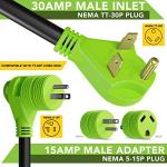15A Male to 30A Female RV Power Adapter