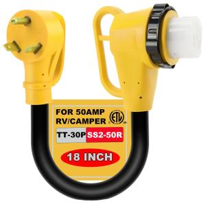30 Amp to 50 Amp RV Twist Lock Adapter