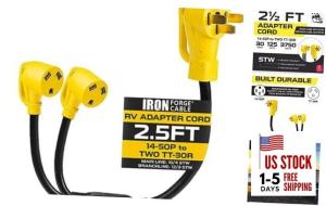 RV Power Cord Adapter 14-50P to TT-30R