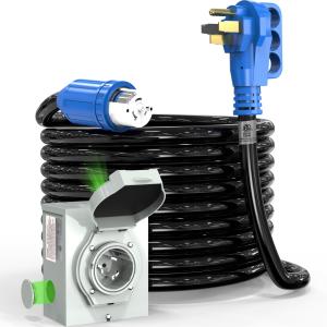50 Amp 15FT RV Generator Cord and Inlet Box