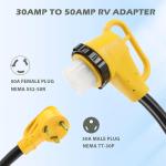 30 Amp to 50 Amp RV Twist Lock Adapter