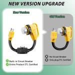 15 Amp to 50 Amp RV Adapter Cord with Breaker