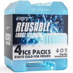 Large Reusable Ice Packs for Coolers (4 Pack)