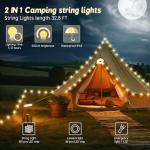 Rechargeable Waterproof Camping String Lights - 32.8ft