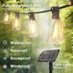 addlon 48FT Solar String Lights with LED Bulbs