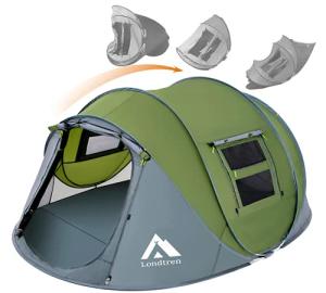 Easy Pop-Up Tent for 4 Campers, Waterproof