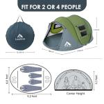 Easy Pop-Up Tent for 4 Campers, Waterproof