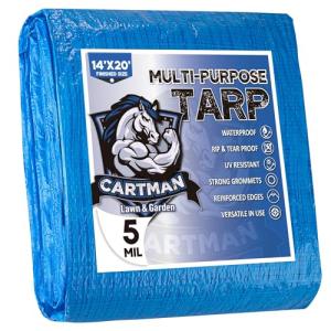 Blue 14x20 Feet Poly Tarp for Camping