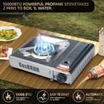 Portable Butane Camp Stove with Windblocker