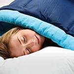 Blue Rectangular Sleeping Bag for Cool Weather 40°F