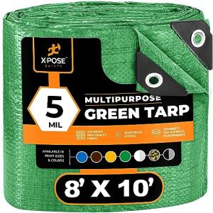 Durable Green Poly Tarp Cover 8' x 10