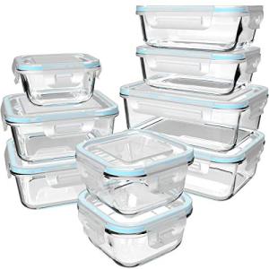 18-Piece Glass Meal Prep Storage Containers Set