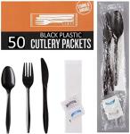 50 Pack of Individually Wrapped Plastic Cutlery Sets