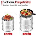 Portable Stainless Steel Camping Stove with Grill
