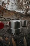 Portable Stainless Steel Camping Stove with Grill