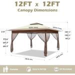 OUTFINE 12'x12' Pop-Up Canopy Tent with Curtains