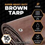 Heavy Duty Waterproof Brown Tarp Cover 6' x 8