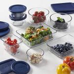 16 Piece Glass Storage Set with Navy Lids