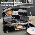 Portable 3-Burner Propane Camping Stove with Wind Guards