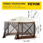 VEVOR 12x12ft Screen Tent with Pop-up Canopy