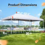 Quictent 10x20 ft Pop-up Canopy with Windows