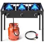 3-Burner Propane Gas Stove for Camping Cooking
