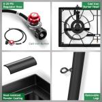 3-Burner Propane Gas Stove for Camping Cooking